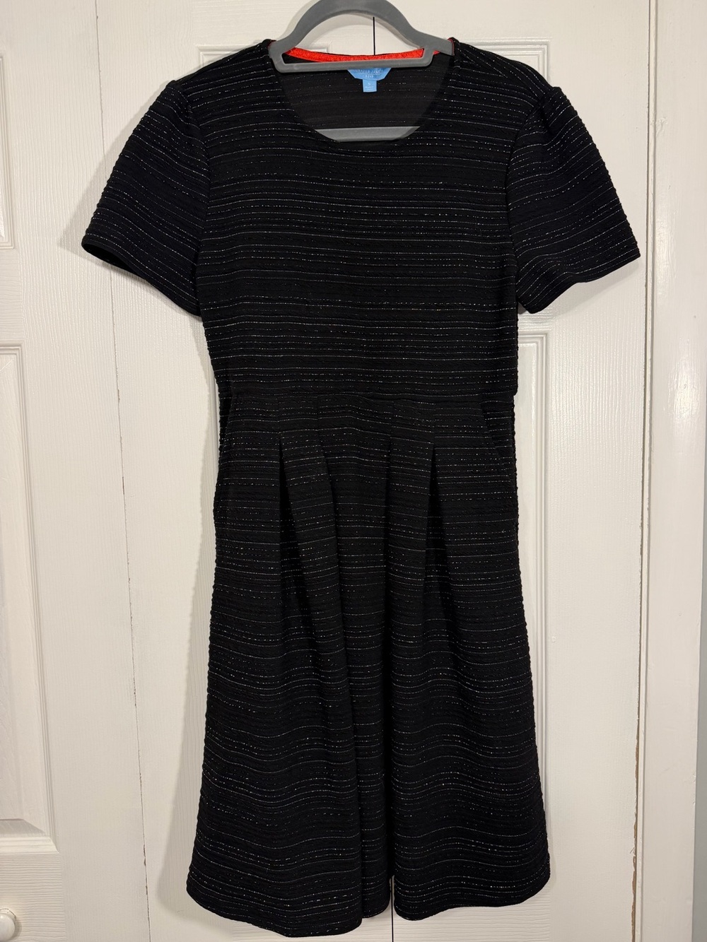Draper James RSVP Textured Fit & Flare Dress Size S Black